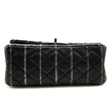 Chanel Black Striped Quilted Lambskin Mini Reissue Flap Bag