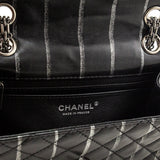 Chanel Black Striped Quilted Lambskin Mini Reissue Flap Bag