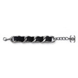 Chanel Black Velvet Curb Link CC Bracelet
