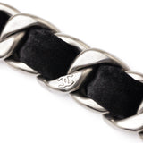 Chanel Black Velvet Curb Link CC Bracelet