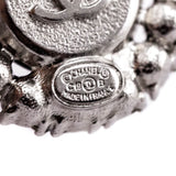 Chanel Black & Crystal CC Stud Earrings