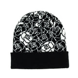 Chanel Black & White Cashmere Camellia Beanie
