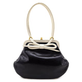 Chanel Black & White Perforated Bow Frame Bag