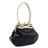 Chanel Black & White Perforated Bow Frame Bag