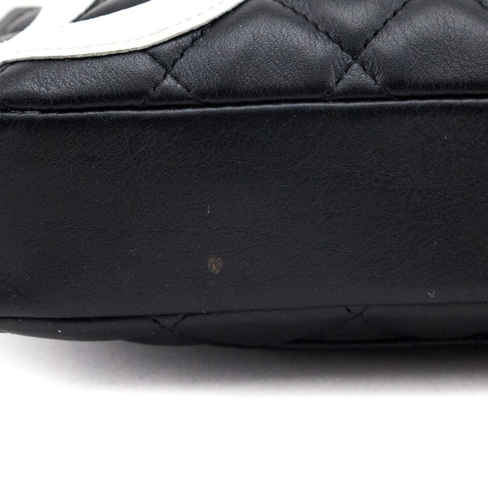 Chanel Black & White Quilted Calfskin Cambon Pochette