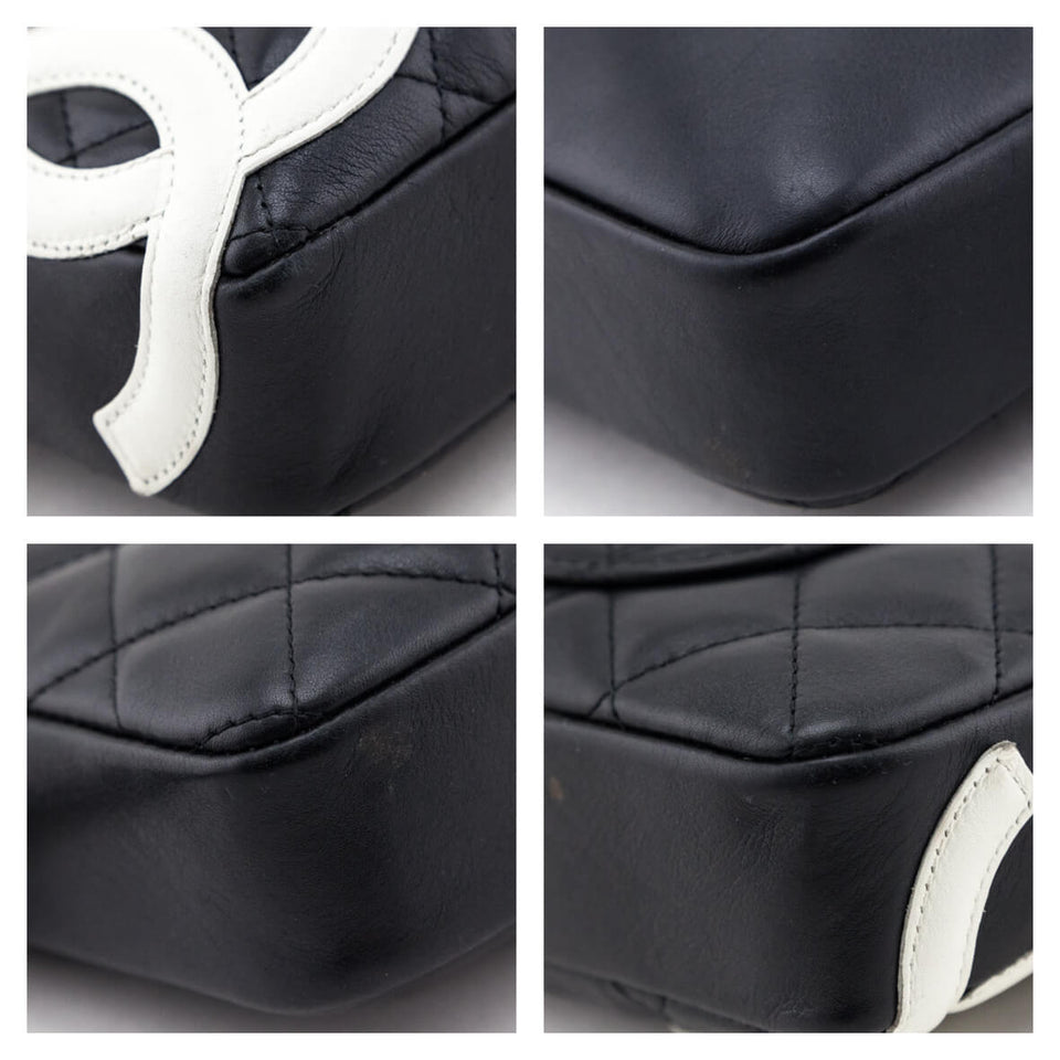 Chanel Black & White Quilted Calfskin Cambon Pochette