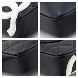 Chanel Black & White Quilted Calfskin Cambon Pochette