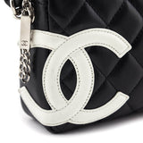 Chanel Black & White Quilted Calfskin Cambon Pochette