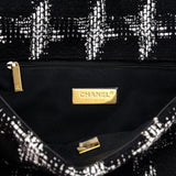 Chanel Black & White Tweed Quilted Medium Chanel 19