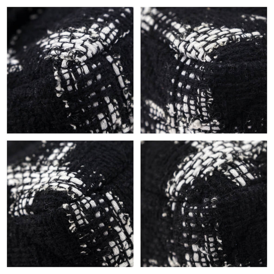 Chanel Black & White Tweed Quilted Medium Chanel 19