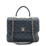 Chanel Blue Quilted Lambskin Large Trendy CC Top Handle GHW