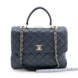 Chanel Blue Quilted Lambskin Large Trendy CC Top Handle GHW