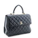 Chanel Blue Quilted Lambskin Large Trendy CC Top Handle GHW