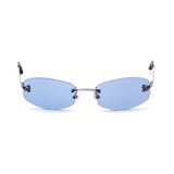 Chanel Blue Tinted Narrow Frameless Vintage CC Sunglasses