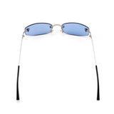 Chanel Blue Tinted Narrow Frameless Vintage CC Sunglasses