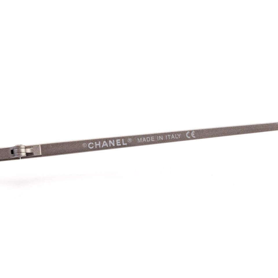 Chanel Blue Tinted Narrow Frameless Vintage CC Sunglasses