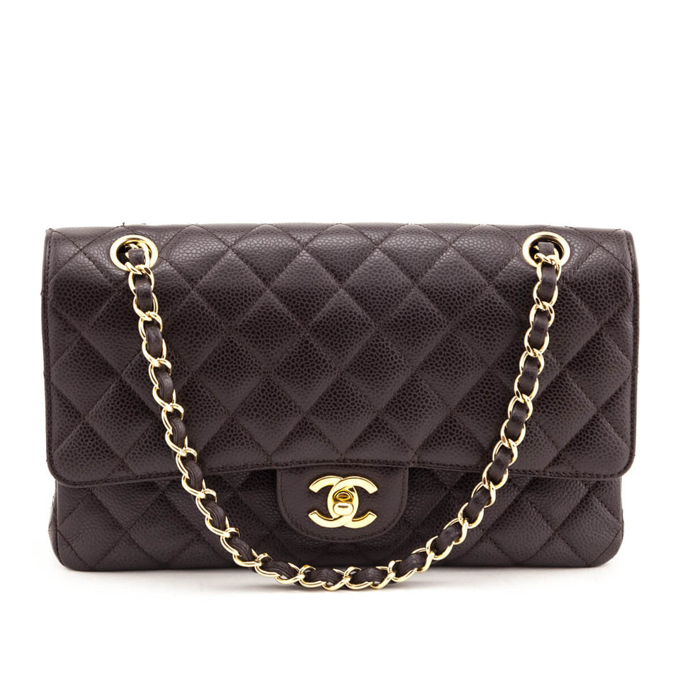 Chanel Brown Caviar Medium Double Flap Bag