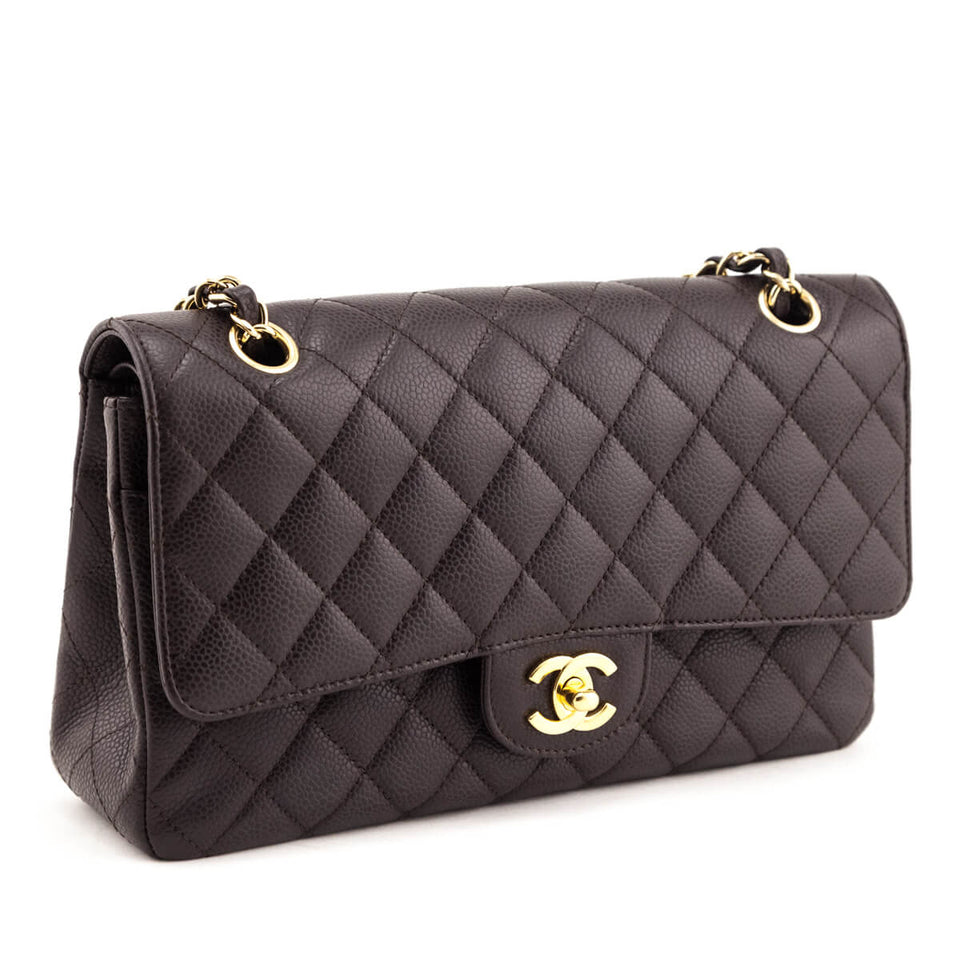 Chanel Brown Caviar Medium Double Flap Bag