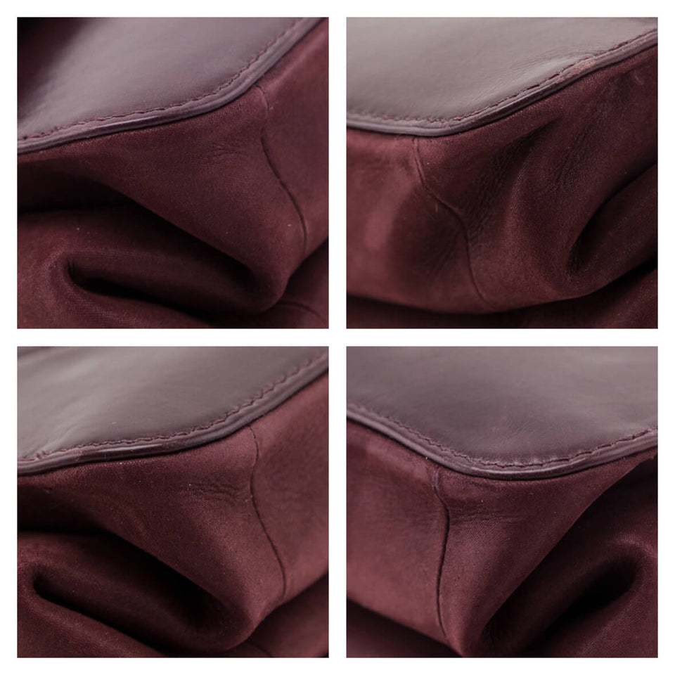 Chanel Burgundy Calfskin Quilted Small Straight Lined Flap Bag
