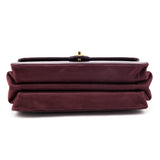 Chanel Burgundy Calfskin Quilted Small Straight Lined Flap Bag