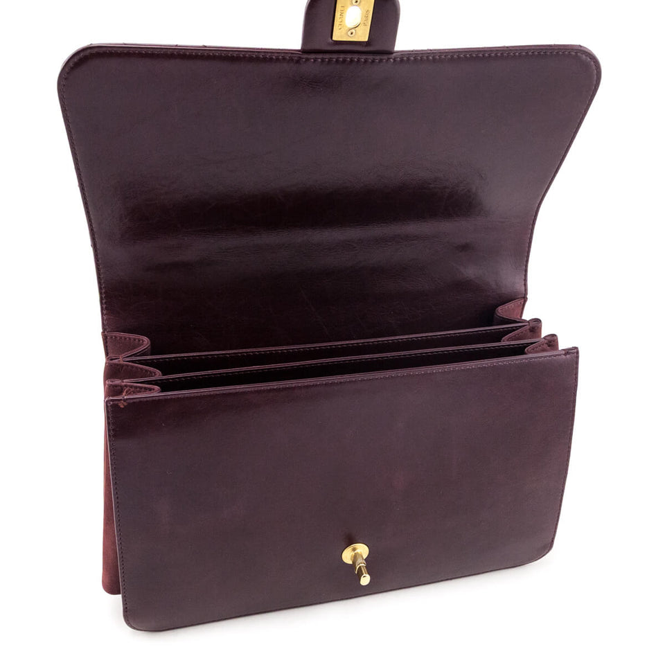 Chanel Burgundy Calfskin Quilted Small Straight Lined Flap Bag