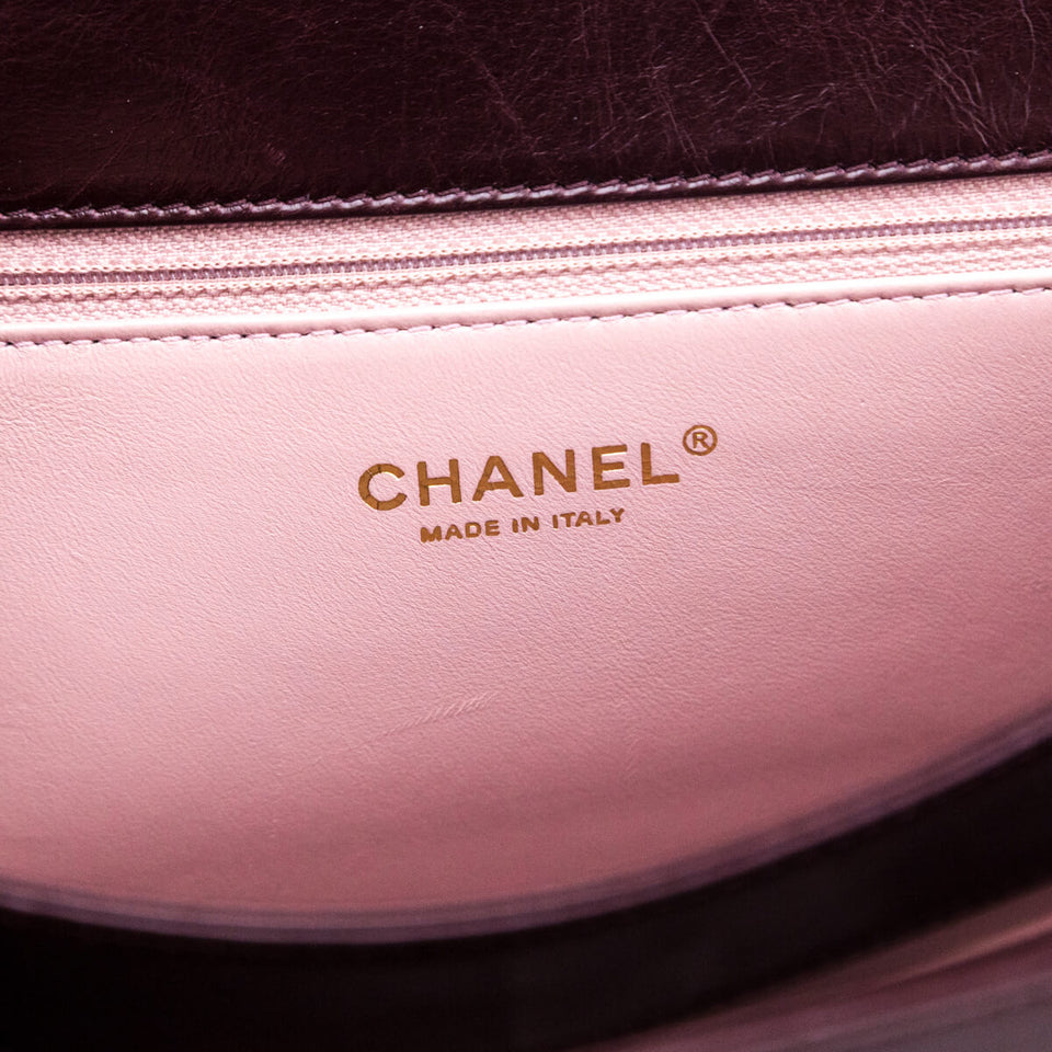 Chanel Burgundy Calfskin Quilted Small Straight Lined Flap Bag