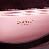 Chanel Burgundy Calfskin Quilted Small Straight Lined Flap Bag