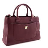 Chanel Burgundy Grained Calfskin Small Neo Executive Shopper Tote