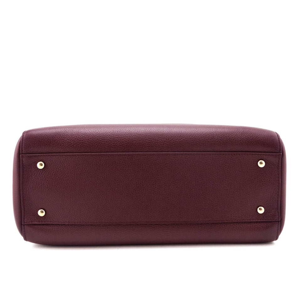 Chanel Burgundy Grained Calfskin Small Neo Executive Shopper Tote