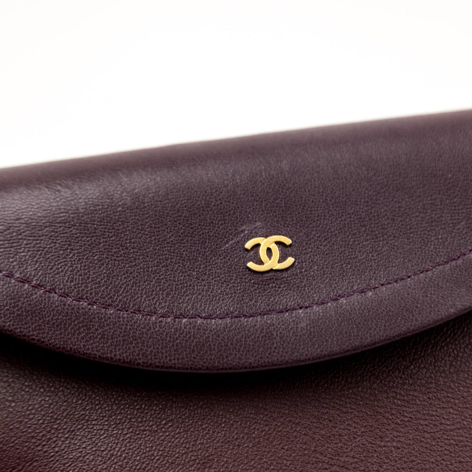 Chanel Burgundy Lambskin Quilted Coco Vintage Jumbo Flap