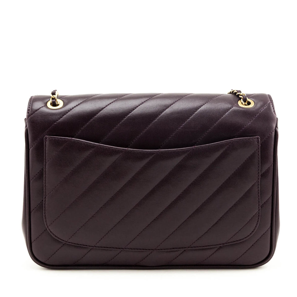 Chanel Burgundy Lambskin Quilted Coco Vintage Jumbo Flap