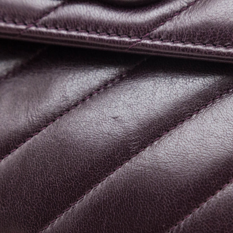 Chanel Burgundy Lambskin Quilted Coco Vintage Jumbo Flap