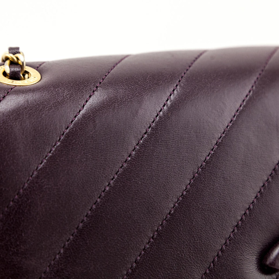Chanel Burgundy Lambskin Quilted Coco Vintage Jumbo Flap