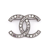 Chanel Crystal & Faux Pearl CC Brooch