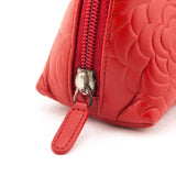 Chanel Dark Red Leather Camellia O Case