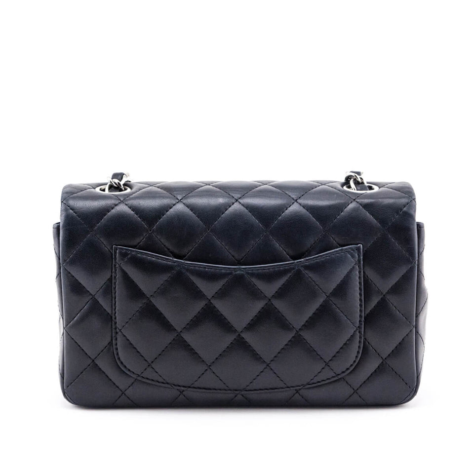 Chanel Black Lambskin Quilted Mini Rectangular Flap