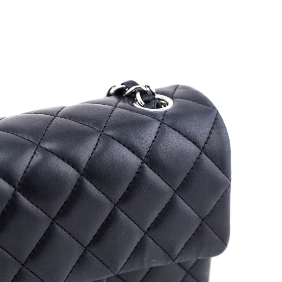 Chanel Black Lambskin Quilted Mini Rectangular Flap