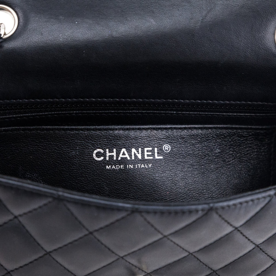Chanel Black Lambskin Quilted Mini Rectangular Flap