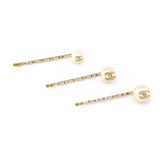 Chanel Faux Pearl CC Hair Pin Set