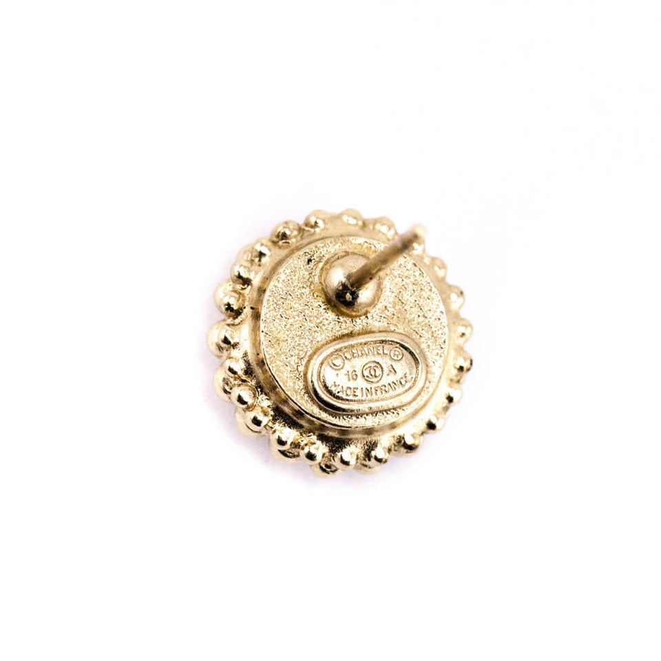Chanel Faux Pearl CC Stud Earrings