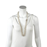 Chanel Faux Pearl Double Strand CC Necklace