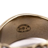 Chanel Gold-Tone, Faux Pearl & CC Cocktail Ring Size US 7.25