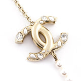 Chanel Faux Pearl & Chain CC Necklace