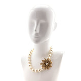 Chanel Faux Pearl & Strass Flower Fall 2005 Necklace