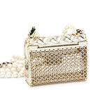 Chanel Gold-Tone & Faux Pearl Chain Flap Bag Long Necklace