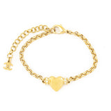 Chanel Gold Strass Heart Charm Link Bracelet