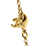 Chanel Gold Strass Heart Pendant Necklace