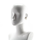 Chanel Gold Tone CC Faux Pearl Drop Earrings