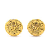 Chanel Gold Vintage CC Clip On Earrings