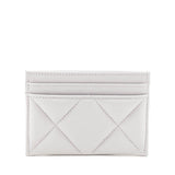 Chanel Gray Lambskin Quilted Chanel 19 Card Holder